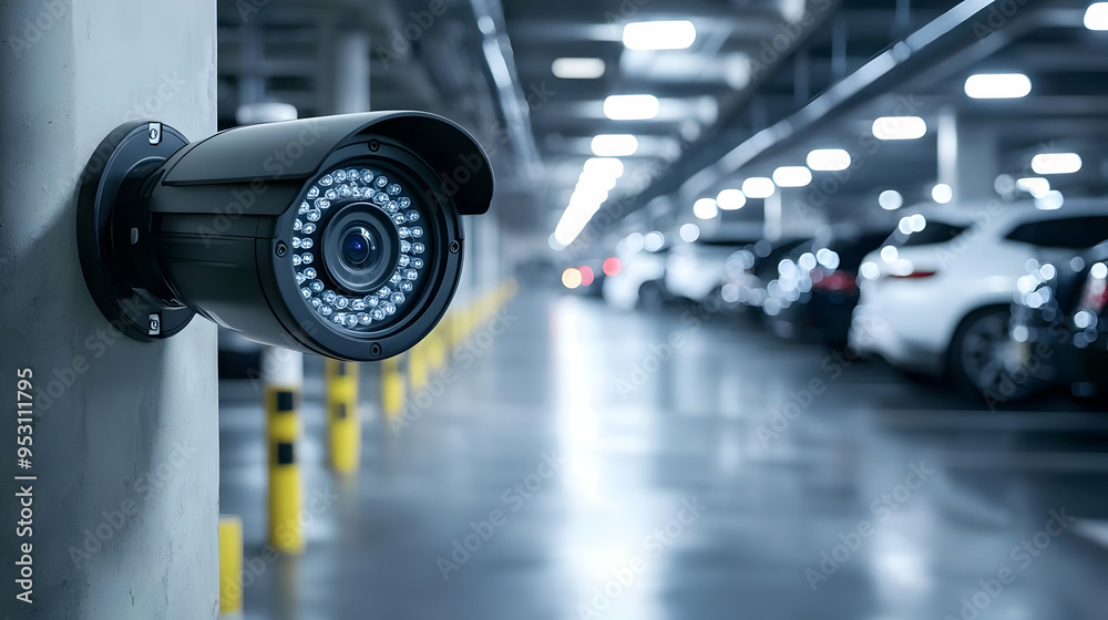 Security Camera in Parking Garage - Surveillance and Safety Security Camera in Parking Garage - Surveillance and Safety