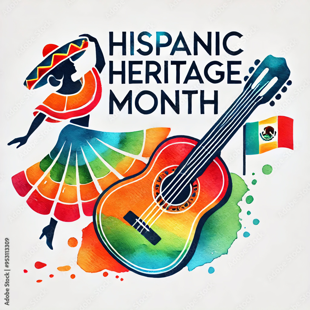 Fototapeta premium National Hispanic Heritage Month Social Media Design, Latin American Culture Celebration