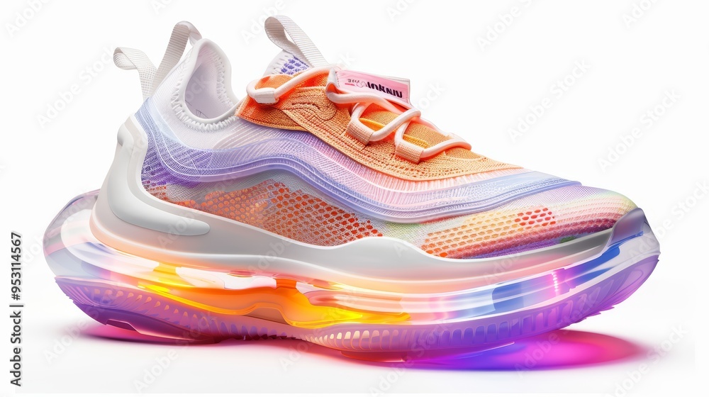 Futuristic Light-Up Running Shoe with Gradient Colors Futuristic Light-Up Running Shoe with Gradient Colors