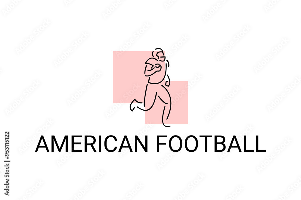 American football sport vector line icon. American football player. sport pictogram, vector illustration. American football sport vector line icon. American football player. sport pictogram, vector illustration.