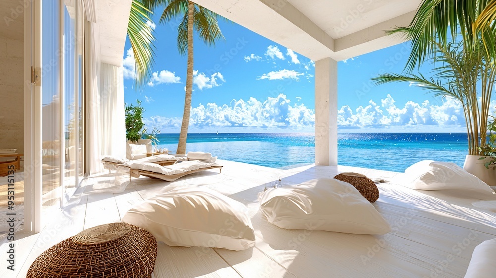 Obraz premium Tropical Patio View.