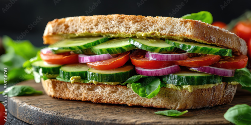 a delicious vegetarian sandwich AI generative. a delicious vegetarian sandwich AI generative.
