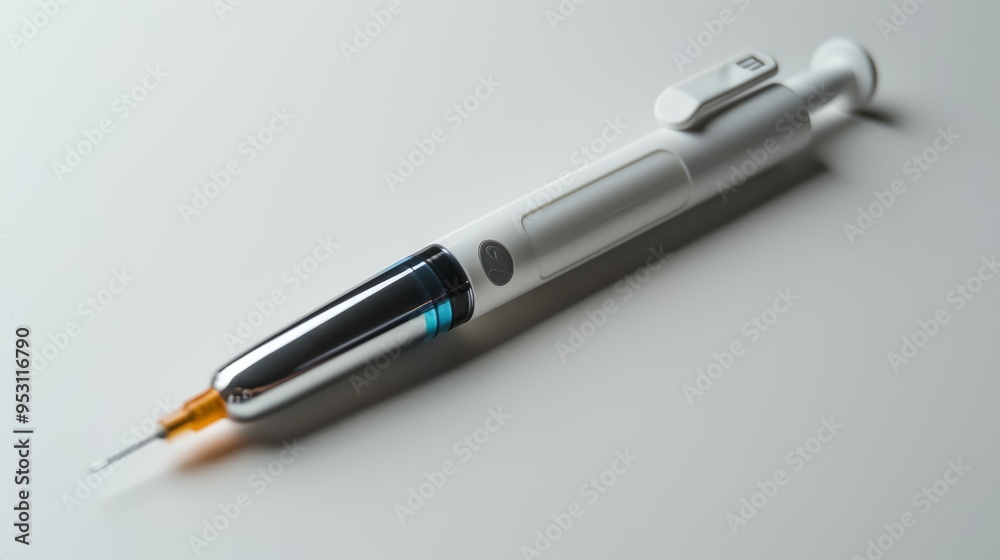 Fototapeta premium Modern Syringe with Blue Liquid