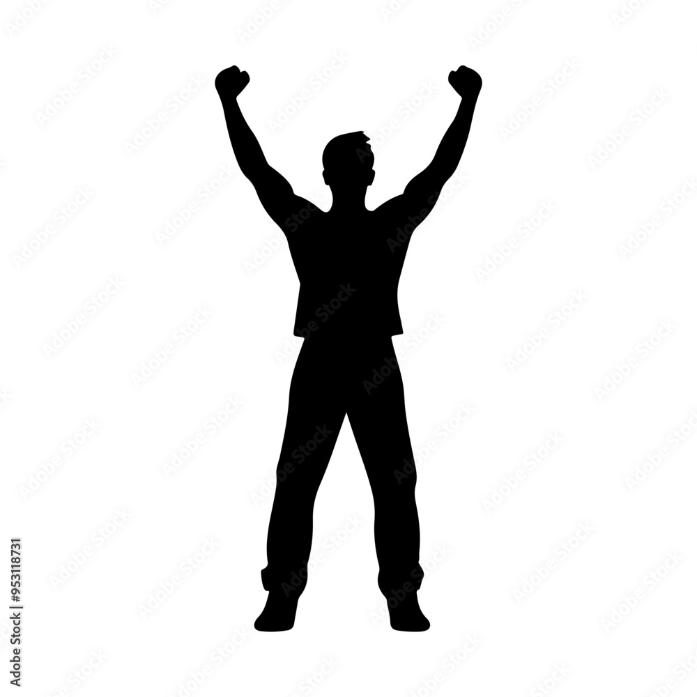 Silhouette of a Man in a victor Silhouette of a Man in a victor
