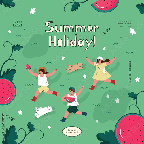 people on summer vacation. vector illustration.
