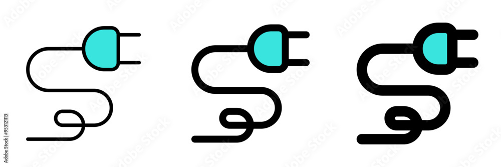 Editable electrical plug, cord, cable, wire vector icon. Construction, tools, industry. Part of a big icon set family. Perfect for web and app interfaces, presentations, infographics, etc Editable electrical plug, cord, cable, wire vector icon. Construction, tools, industry. Part of a big icon set family. Perfect for web and app interfaces, presentations, infographics, etc