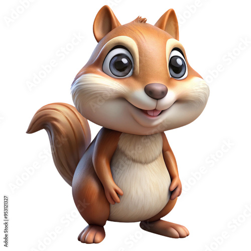 Chipmunk 3d cartoon style illustration