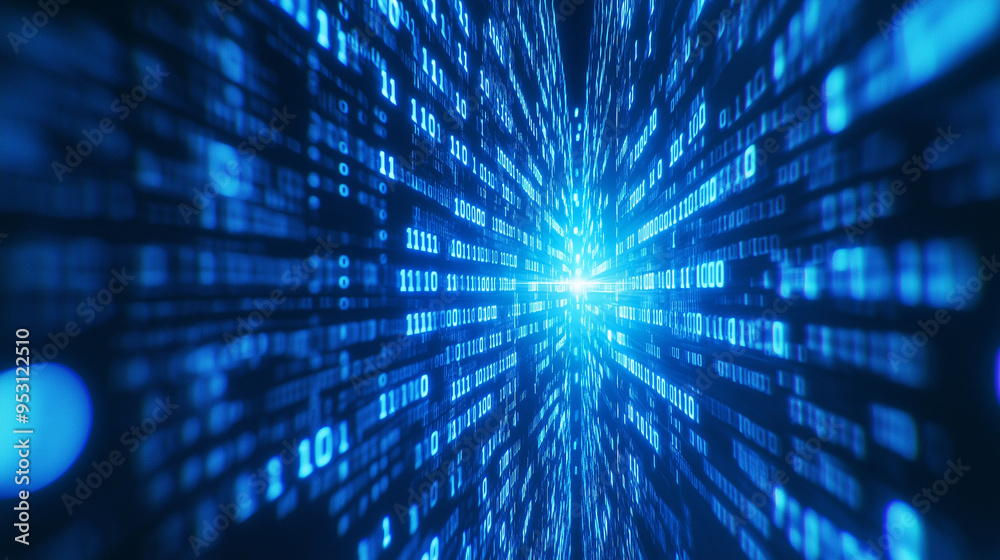 A blue light with a bunch of numbers in it A blue light with a bunch of numbers in it