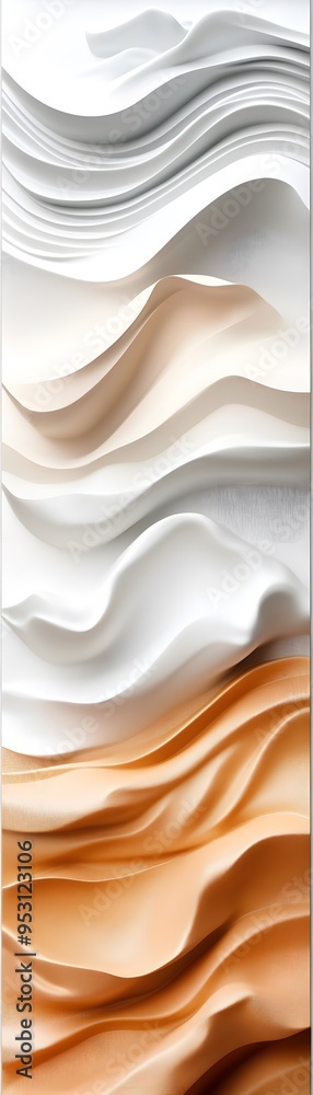 Abstract Waves with White and Orange Tones. Abstract Waves with White and Orange Tones.