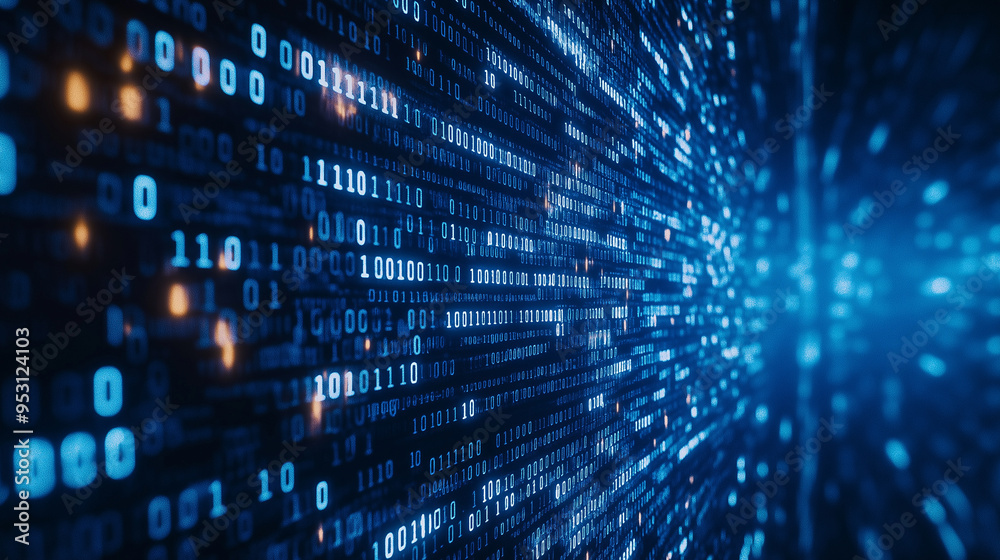 A computer screen with a blue background and a row of numbers A computer screen with a blue background and a row of numbers