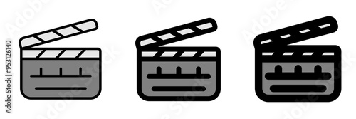 Editable clapperboard, film production, action, scene vector icon. Movie, cinema, entertainment. Part of a big icon set family. Perfect for web and app interfaces, presentations, infographics, etc
