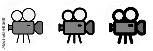 Editable film video camera, film production, studio vector icon. Movie, cinema, entertainment. Part of a big icon set family. Perfect for web and app interfaces, presentations, infographics, etc