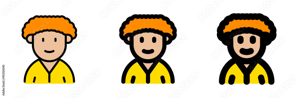 Editable person with afro hairstyle avatar vector icon. User, profile, identity, persona. Part of a big icon set family. Perfect for web and app interfaces, presentations, infographics, etc Editable person with afro hairstyle avatar vector icon. User, profile, identity, persona. Part of a big icon set family. Perfect for web and app interfaces, presentations, infographics, etc