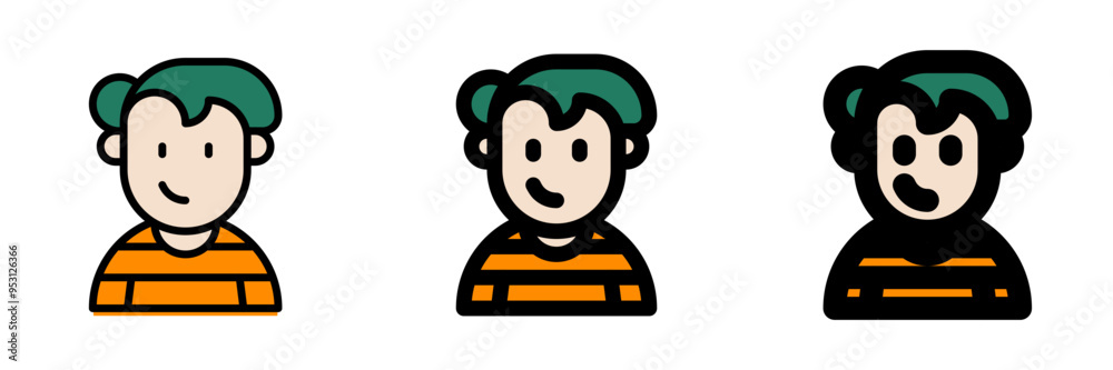 Editable college student avatar vector icon. User, profile, identity, persona. Part of a big icon set family. Perfect for web and app interfaces, presentations, infographics, etc Editable college student avatar vector icon. User, profile, identity, persona. Part of a big icon set family. Perfect for web and app interfaces, presentations, infographics, etc