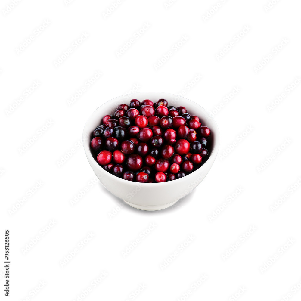 Cranberries small and round with a deep red color and glossy skin piled in a Cranberries small and round with a deep red color and glossy skin piled in a