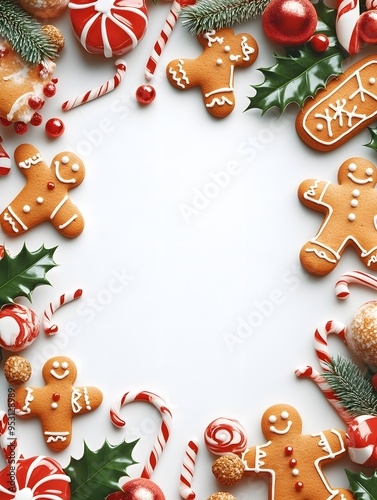 gingerbread cookies and christmas decorations