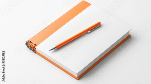 Wallpaper Mural Classic Hardcover Journal with Writing Tools in Realistic 8K Detail on White Background, generative AI Torontodigital.ca