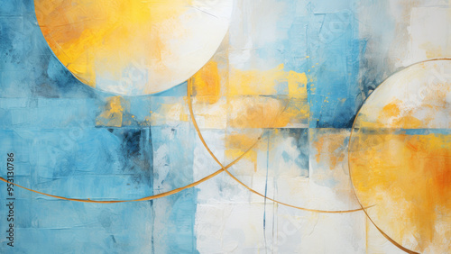 Blur and yellow abstract painting background texture design surface