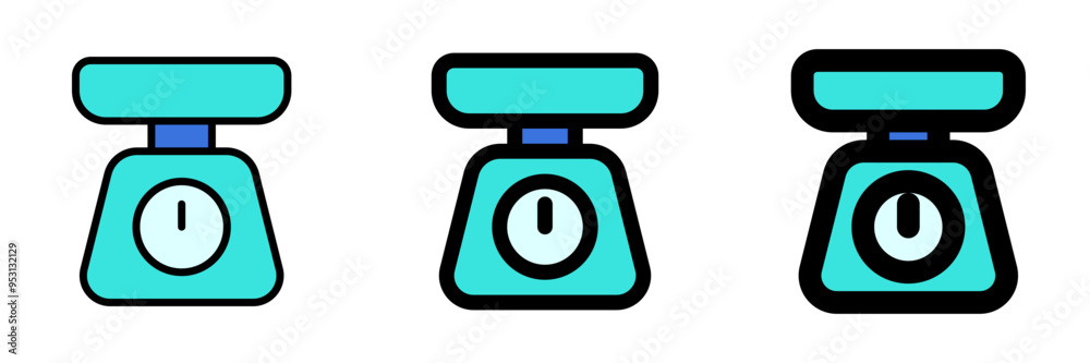 Editable kitchen scale vector icon. Bakery, cooking, appliances, kitchenware, food. Part of a big icon set family. Perfect for web and app interfaces, presentations, infographics, etc Editable kitchen scale vector icon. Bakery, cooking, appliances, kitchenware, food. Part of a big icon set family. Perfect for web and app interfaces, presentations, infographics, etc