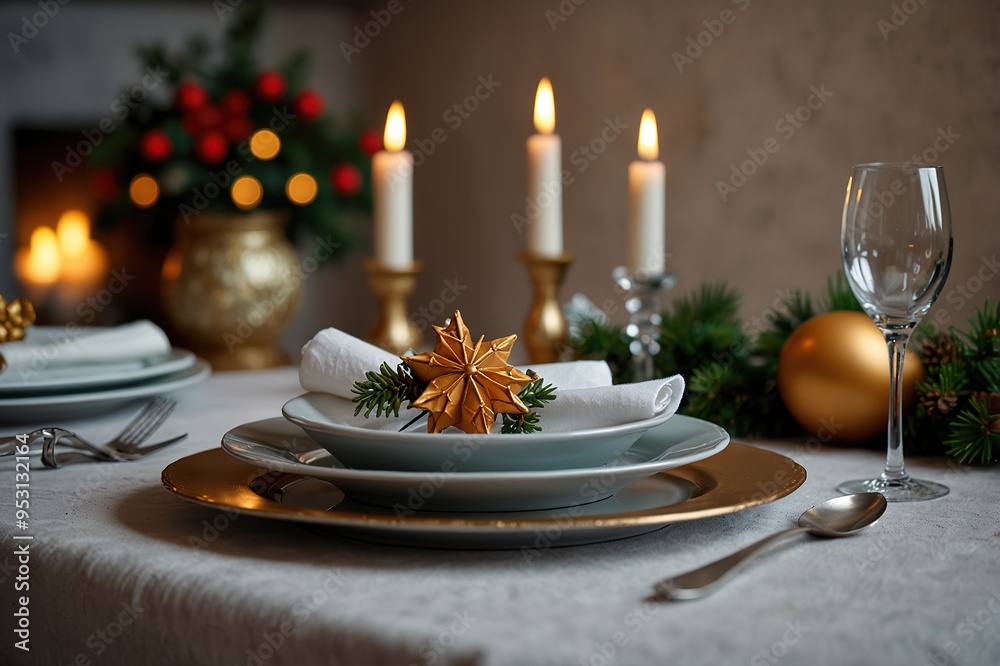 Table set for a party, Christmas table, Christmas decoration, Christmas table Table set for a party, Christmas table, Christmas decoration, Christmas table