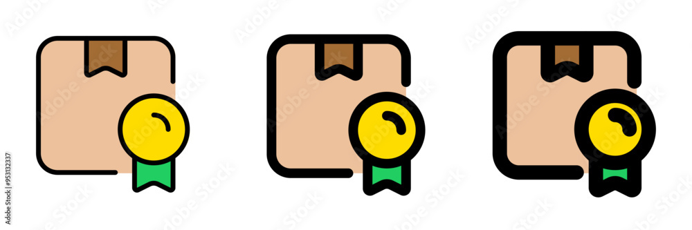 Editable trust badge, package insurance vector icon. Shipping, delivery, e-commerce, logistics. Part of a big icon set family. Perfect for web and app interfaces, presentations, infographics, etc Editable trust badge, package insurance vector icon. Shipping, delivery, e-commerce, logistics. Part of a big icon set family. Perfect for web and app interfaces, presentations, infographics, etc