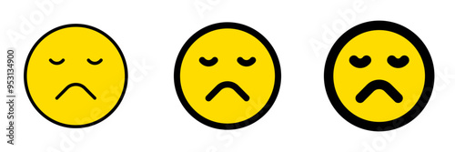 Editable frown, sad expression emoticon vector icon. Part of a big icon set family. Part of a big icon set family. Perfect for web and app interfaces, presentations, infographics, etc