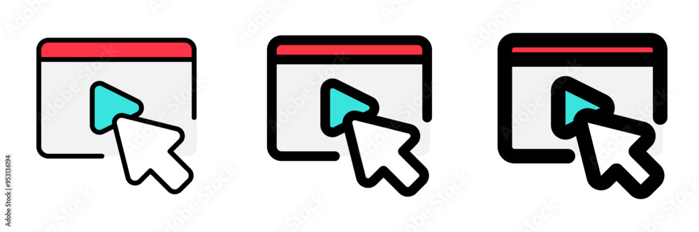Editable click to play video vector icon. Online learning, course, tutorial. Part of a big icon set family. Perfect for web and app interfaces, presentations, infographics, etc Editable click to play video vector icon. Online learning, course, tutorial. Part of a big icon set family. Perfect for web and app interfaces, presentations, infographics, etc
