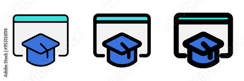 Editable online education, degree, and course vector icon. Online learning, course, tutorial. Part of a big icon set family. Perfect for web and app interfaces, presentations, infographics, etc