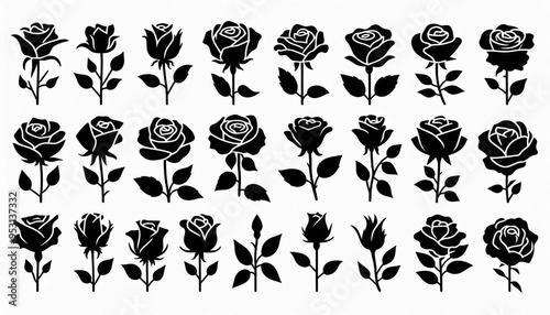 rose set silhouettes 