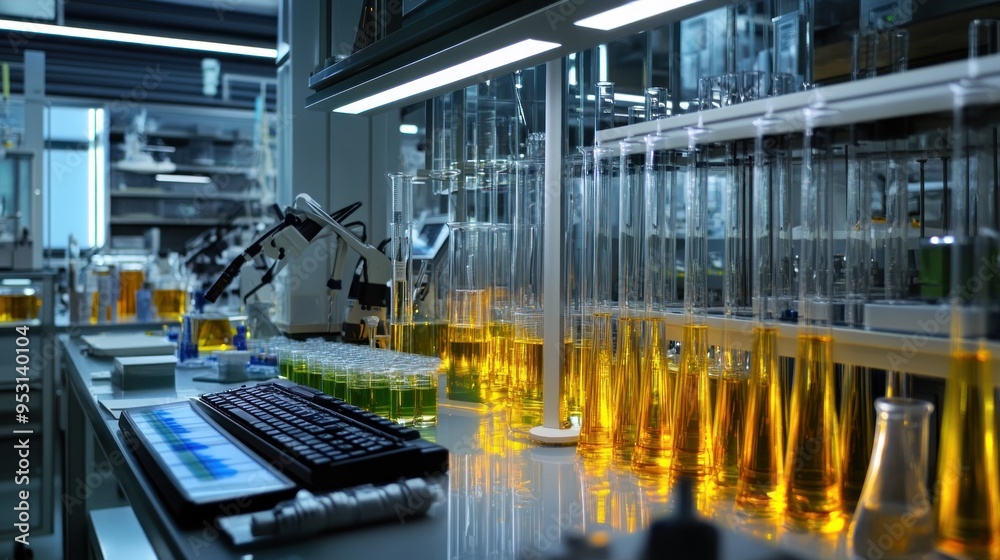 Fototapeta premium Laboratory Setting with Test Tubes and Equipment