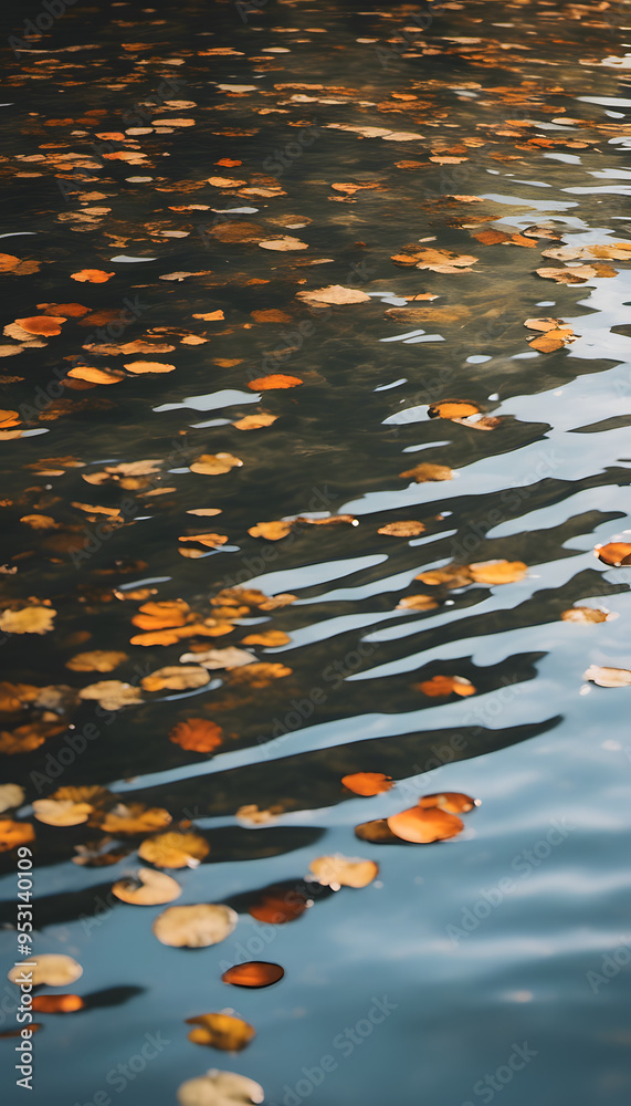 A serene view of waves reflecting golden sunlight, creating a tranquil and peaceful atmosphere. The water surface is smooth with gentle ripples, enhancing the beauty of the scene.