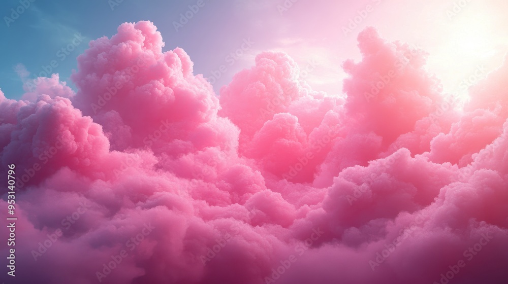 Abstract pink clouds 3D rendering isolated on pastel pink background stormy cumulus Abstract pink clouds 3D rendering isolated on pastel pink background stormy cumulus