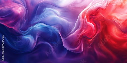 Wallpaper Mural Abstract Flowing Colors in Red and Blue Tones Torontodigital.ca