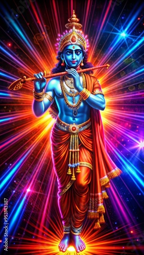 Lord Krishna neon color