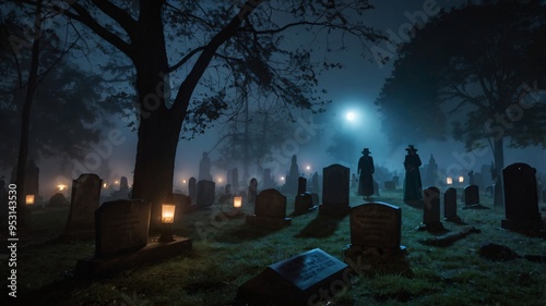 Graveyard scene at night, Halloween graveyard , Horrific graveyard Halloween night