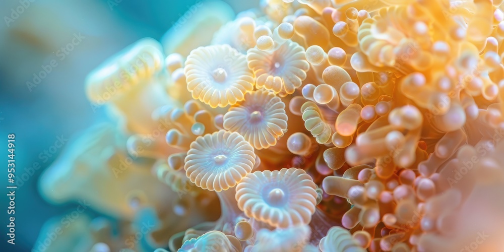 Macro Photography of Knob LPS Corals Beneath the Water Surface Macro Photography of Knob LPS Corals Beneath the Water Surface
