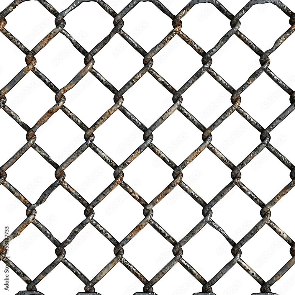 Naklejka premium Rusty Chain Link Fence Pattern