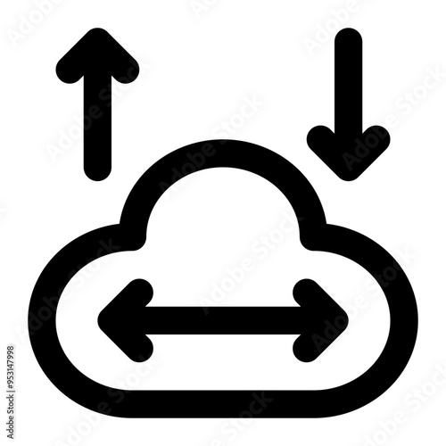 bandwidth, cloud, web services, internet outline icon