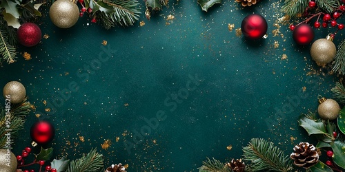 Festive Teal Christmas Back...