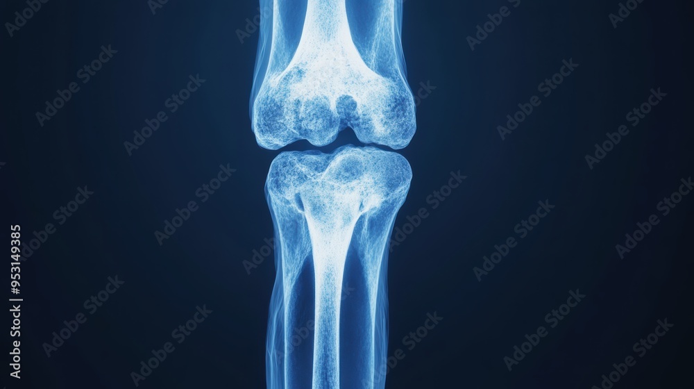 Detailed X-ray illustration of a femur fracture, showcasing pain and bone displacement, medical style Detailed X-ray illustration of a femur fracture, showcasing pain and bone displacement, medical style