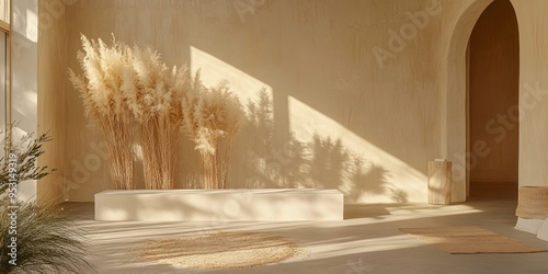 Sunlit Minimalist Interior:...