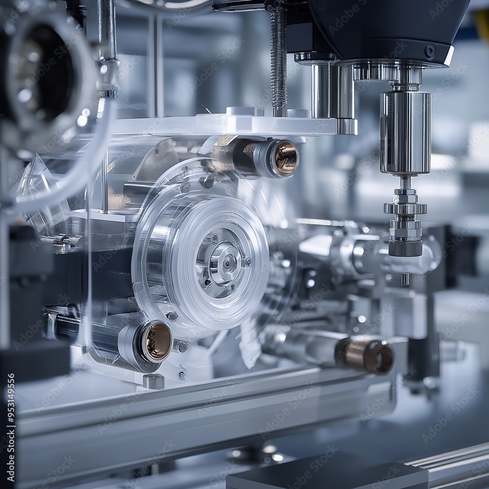 microscope in laboratory, Machinery components in the camera manufacturing industry microscope in laboratory, Machinery components in the camera manufacturing industry