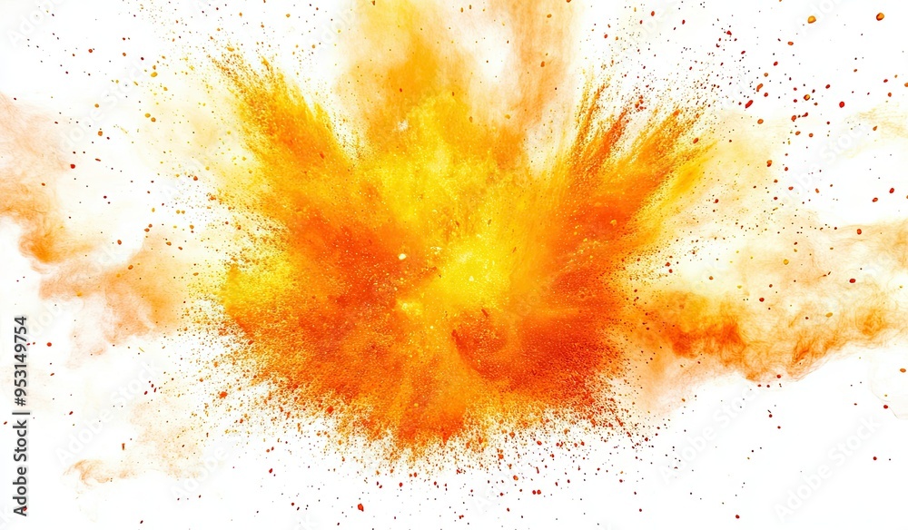 An explosion of orange powder.