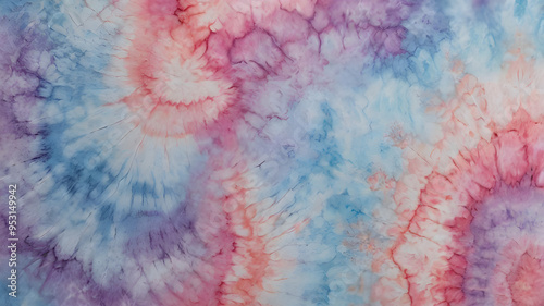 Abstract colorful tie dye pattern background with red, purple and blue colors combination.