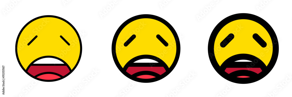 Editable weary, tired face vector icon. Part of a big icon set family. Perfect for web and app interfaces, presentations, infographics, etc Editable weary, tired face vector icon. Part of a big icon set family. Perfect for web and app interfaces, presentations, infographics, etc