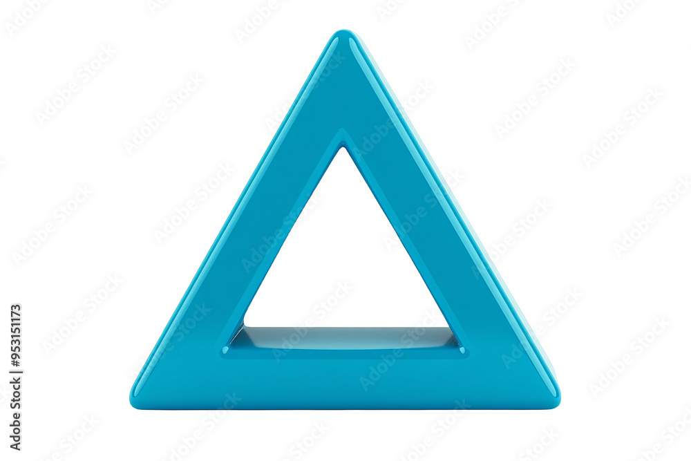 A single blue triangle with a hollow center, isolated on a white transparent background. A single blue triangle with a hollow center, isolated on a white transparent background.