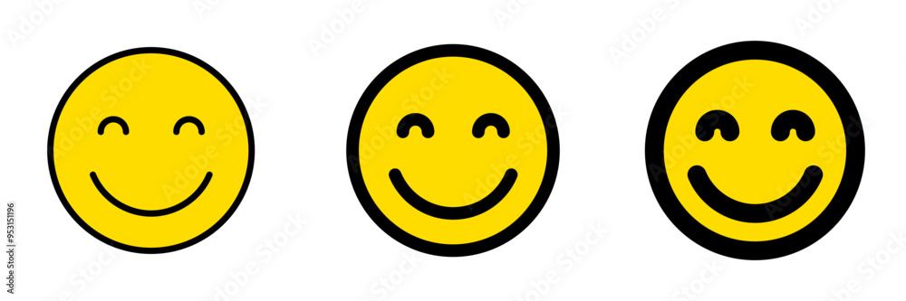 Fototapeta premium Editable friendly, smiling face vector icon. Part of a big icon set family. Perfect for web and app interfaces, presentations, infographics, etc