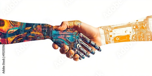 Bridging Realities: Human and AI Unite in Symbolic Handshake of Progress 