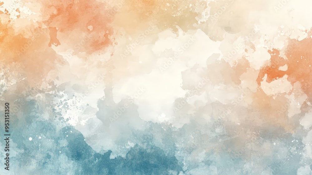 Obraz premium serene background texture with soft, flowing watercolors and gentle brushstrokes.