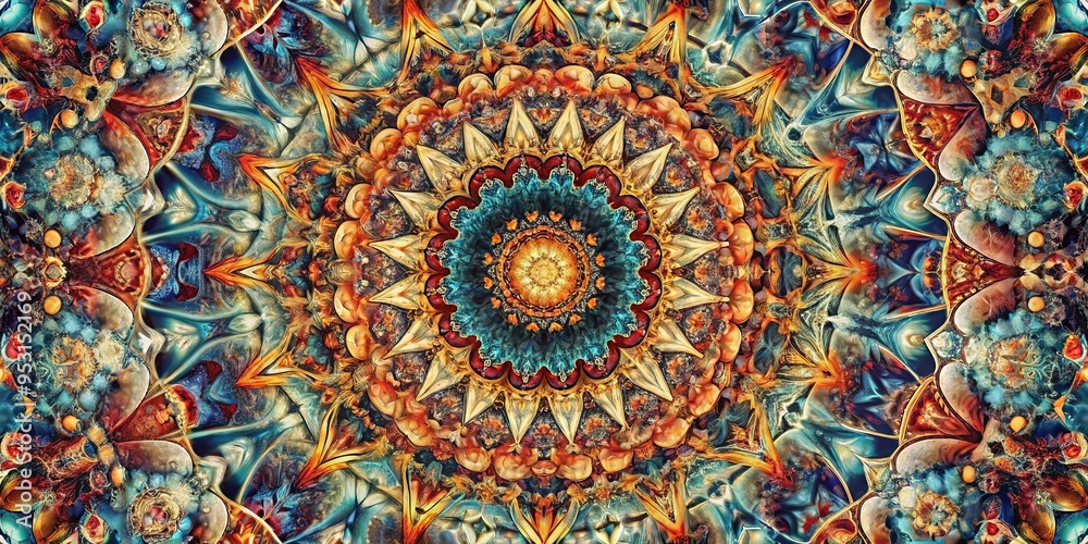 Intricate and mesmerizing patterns of kaleidoscopic hues creating a universe of disquieting beauty